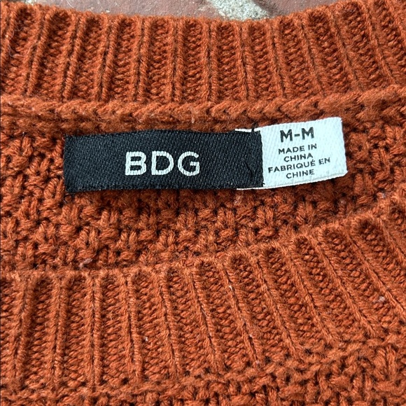 BDG Orange Cable knit Oversized Crew Neck Sweater - Picture 3 of 5